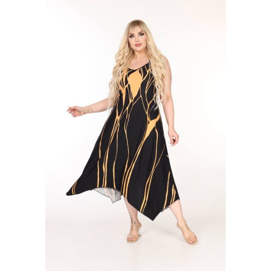 DESENLI TOKALI VISKON ELBISE 189081