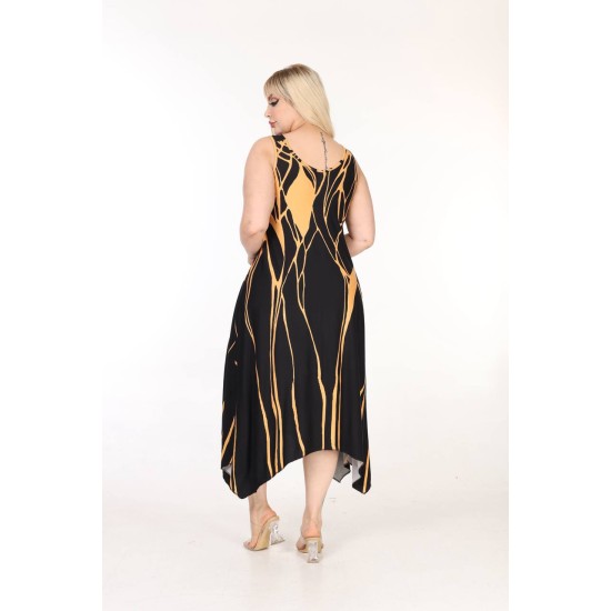 DESENLI TOKALI VISKON ELBISE 189081