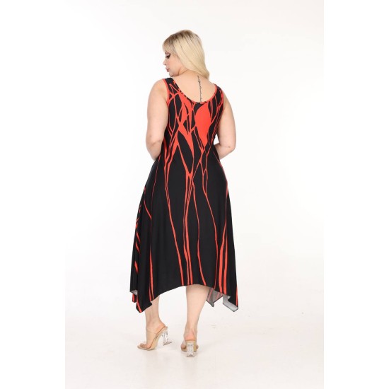 DESENLI TOKALI VISKON ELBISE 189082