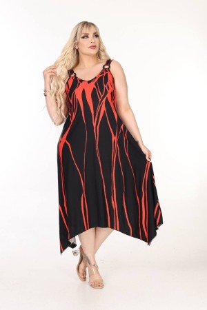 DESENLI TOKALI VISKON ELBISE 189082