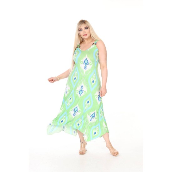 DESENLI TOKALI VISKON ELBISE 189083