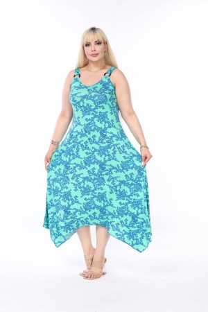 DESENLI TOKALI VISKON ELBISE 189085