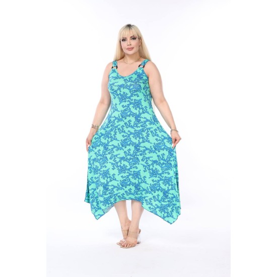 DESENLI TOKALI VISKON ELBISE 189085