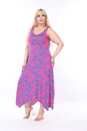 DESENLI TOKALI VISKON ELBISE 189086