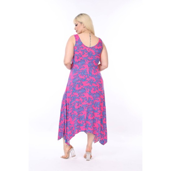 DESENLI TOKALI VISKON ELBISE 189086