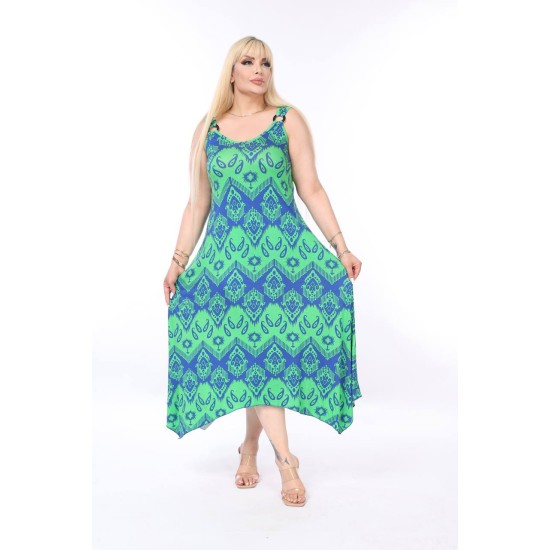 DESENLI TOKALI VISKON ELBISE 189087