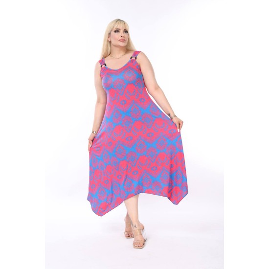 DESENLI TOKALI VISKON ELBISE 189088