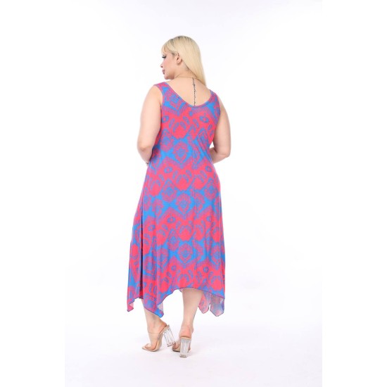 DESENLI TOKALI VISKON ELBISE 189088