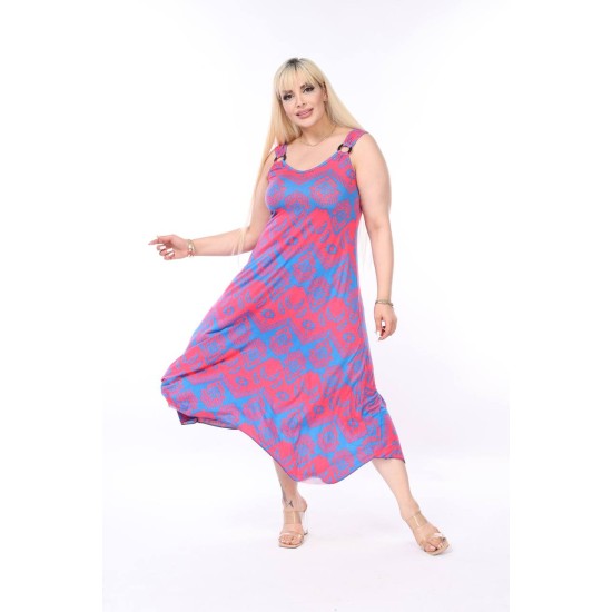 DESENLI TOKALI VISKON ELBISE 189088