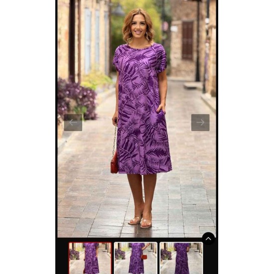 PATTERNED VISCOSE DRESS 188755