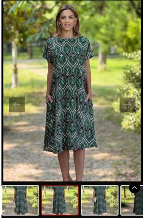 DESENLI VISKON ELBISE 188757