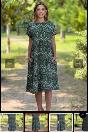 PATTERNED VISCOSE DRESS 188757