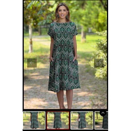 PATTERNED VISCOSE DRESS 188757