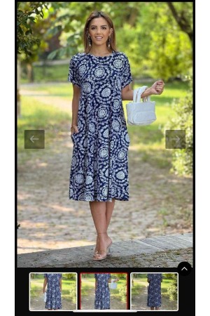 DESENLI VISKON ELBISE 188758