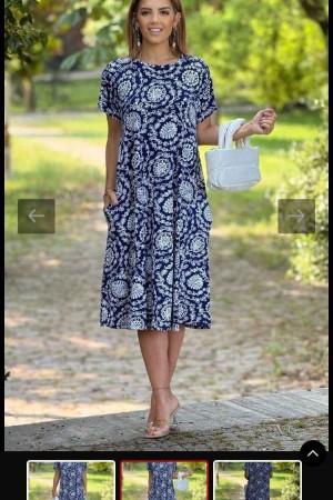 PATTERNED VISCOSE DRESS 188758