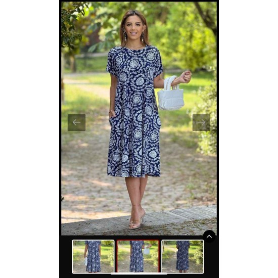 PATTERNED VISCOSE DRESS 188758