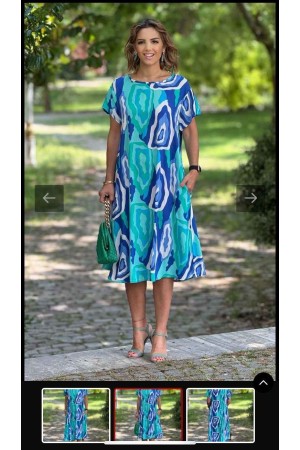 DESENLI VISKON ELBISE 188759