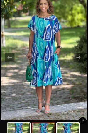 PATTERNED VISCOSE DRESS 188759