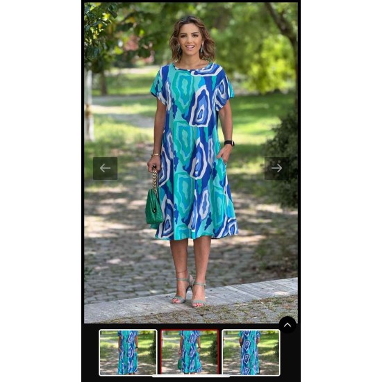 PATTERNED VISCOSE DRESS 188759