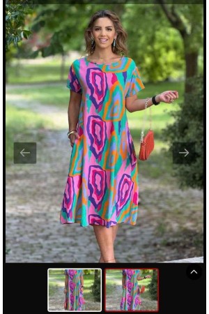 DESENLI VISKON ELBISE 188760