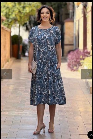 PATTERNED VISCOSE DRESS 188761