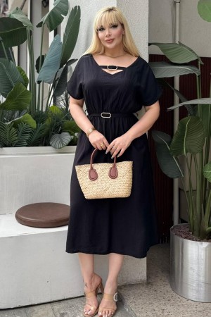 TEXTURED LINEN DRESS 189126