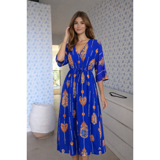 DOKUMA VİSKON KUMAŞ ELBİSE 188385