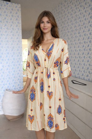 DOKUMA VİSKON KUMAŞ ELBİSE 188386