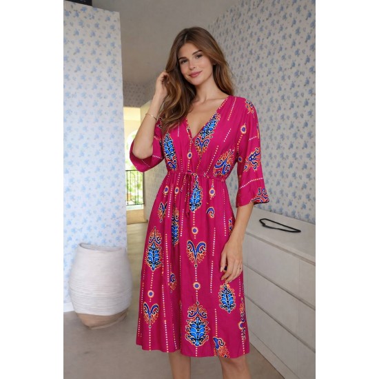 DOKUMA VİSKON KUMAŞ ELBİSE 188387