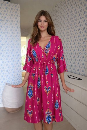 DOKUMA VİSKON KUMAŞ ELBİSE 188387