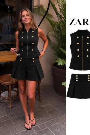 BUTTON DETAIL SKIRT SET 190421