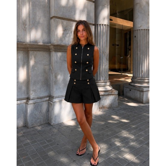 BUTTON DETAIL SKIRT SET 190421