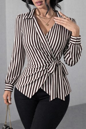 ÇİZGİLİ KRUVAZE BLUZ 188535