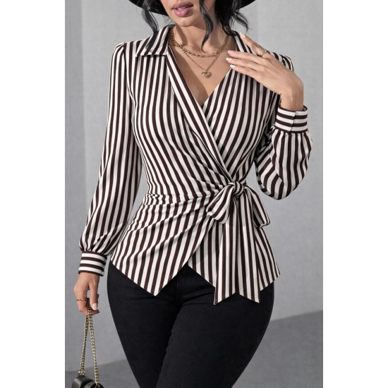 ÇİZGİLİ KRUVAZE BLUZ 188535