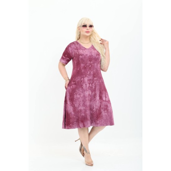 VISKON ORME LIKRALI BATIK DESEN ELBISE 189319