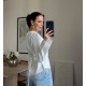 LACE DETAIL BACK TIE SATIN BLOUSE 190915