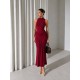 HALTER NECK DRAPED DRESS 190441