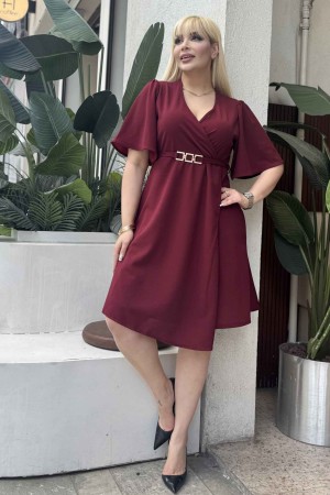 LIKRALI DOUBLE KREP ELBİSE 188860