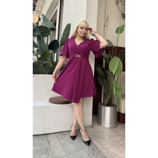 LIKRALI DOUBLE KREP ELBİSE 188863