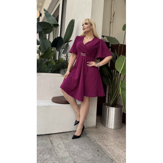 LIKRALI DOUBLE KREP ELBİSE 188863