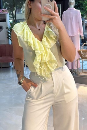IP BAGLAMA DETAYLI FIRFIRLI BLUZ 190936