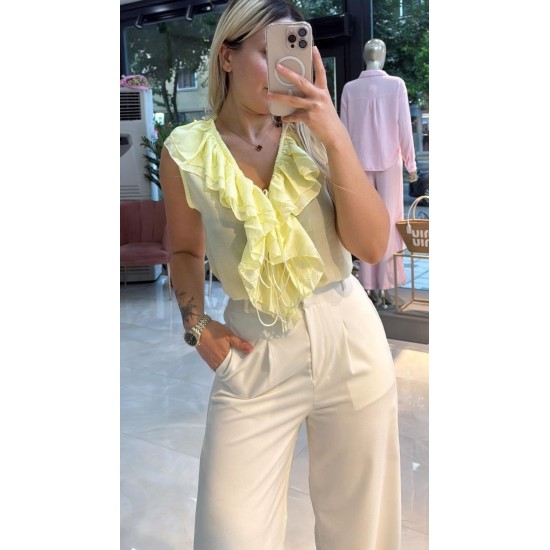 IP BAGLAMA DETAYLI FIRFIRLI BLUZ 190936