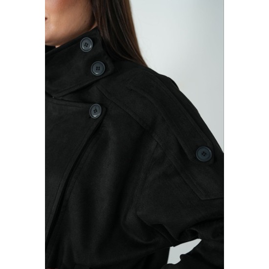 IMPORTED SUEDE FABRIC ZIP-UP JACKET 192303