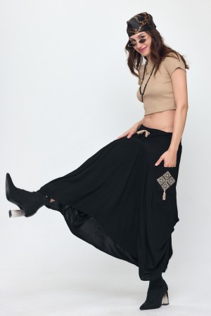 VISCOSE FABRIC EMBROIDERED SKIRT 188504