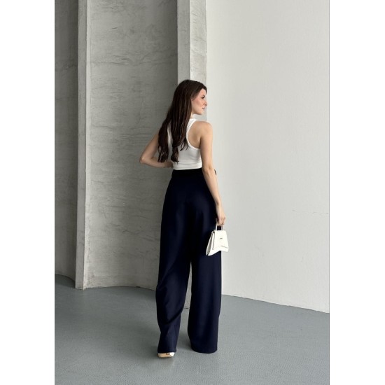 BRIDGE DETAIL BELTED PALAZZO PANTS 190926