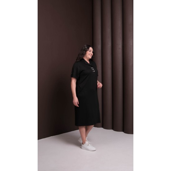 KRİSTAL KUMAŞ SİYAH ELBİSE 188260