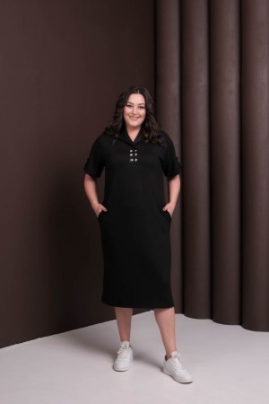 KRİSTAL KUMAŞ SİYAH ELBİSE 188260