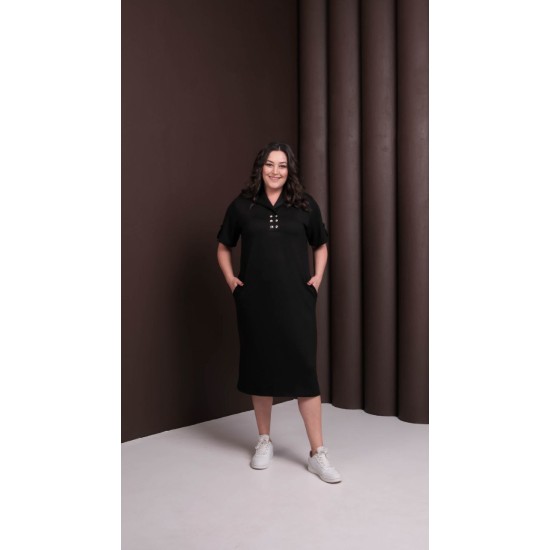 KRİSTAL KUMAŞ SİYAH ELBİSE 188260