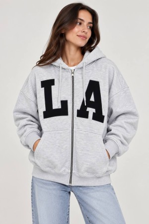LA BASKILI 3 IPLIK SARDONLU FERMUARLI SWEAT 191605