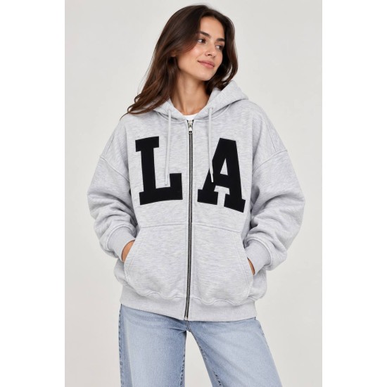 LA BASKILI 3 IPLIK SARDONLU FERMUARLI SWEAT 191605